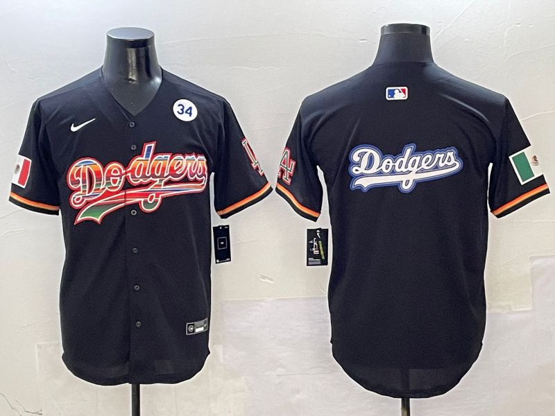 Men Los Angeles Dodgers Blank Black rainbow Nike 2025 MLB Jersey style 16->los angeles dodgers->MLB Jersey